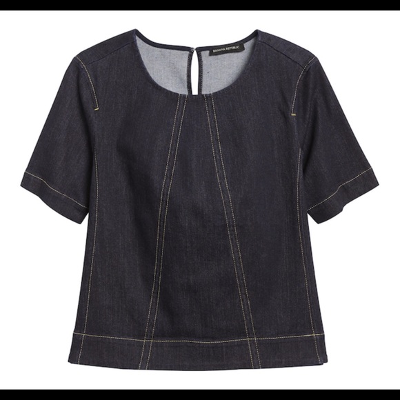 Banana Republic Denim cropped top - Picture 2 of 4